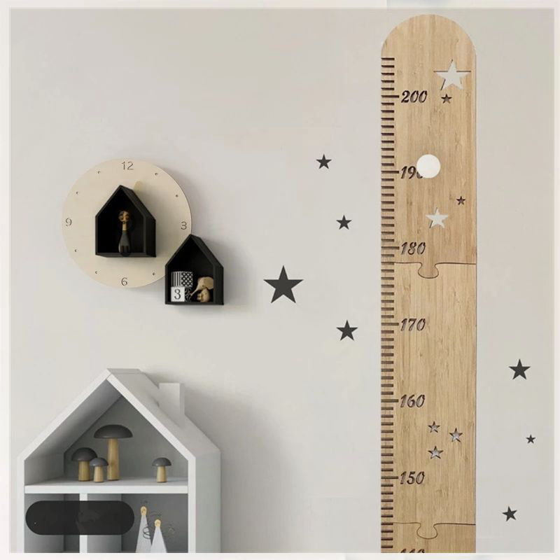 Wall Decal Nursery - 5 arkuszy Nordic drewniane wykres do