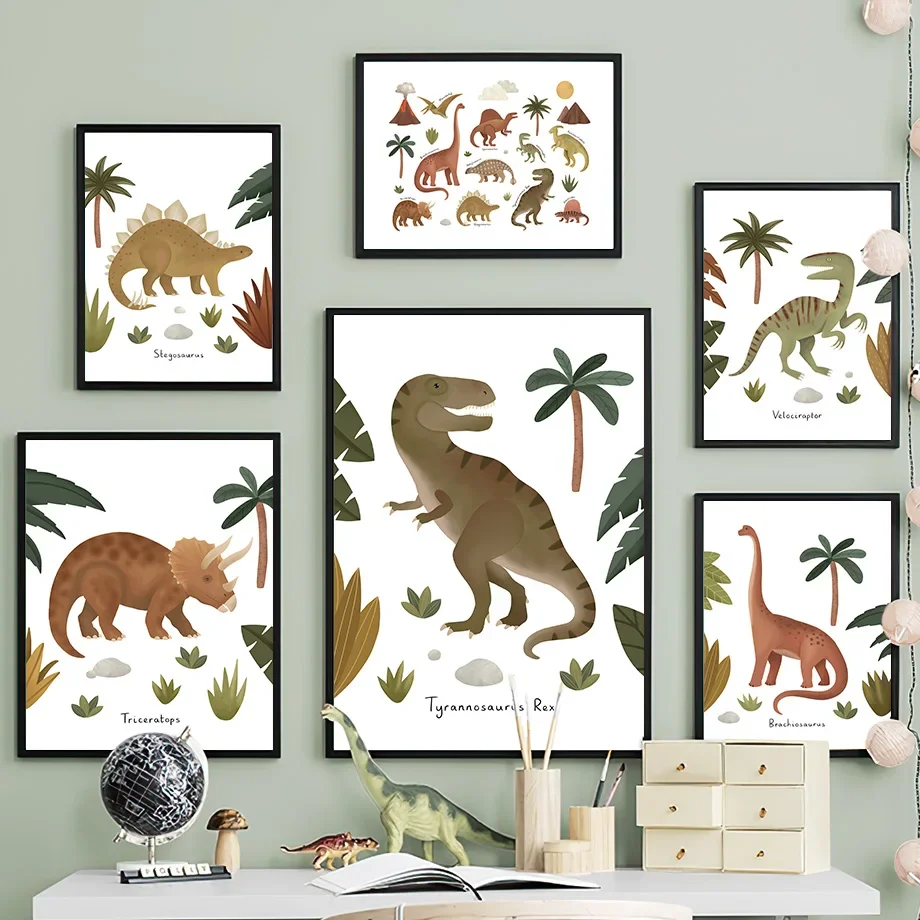 Baby Nursery Tree - Dinozaur Tyranozaur Rex Triceratops Drzewo Kreskówka