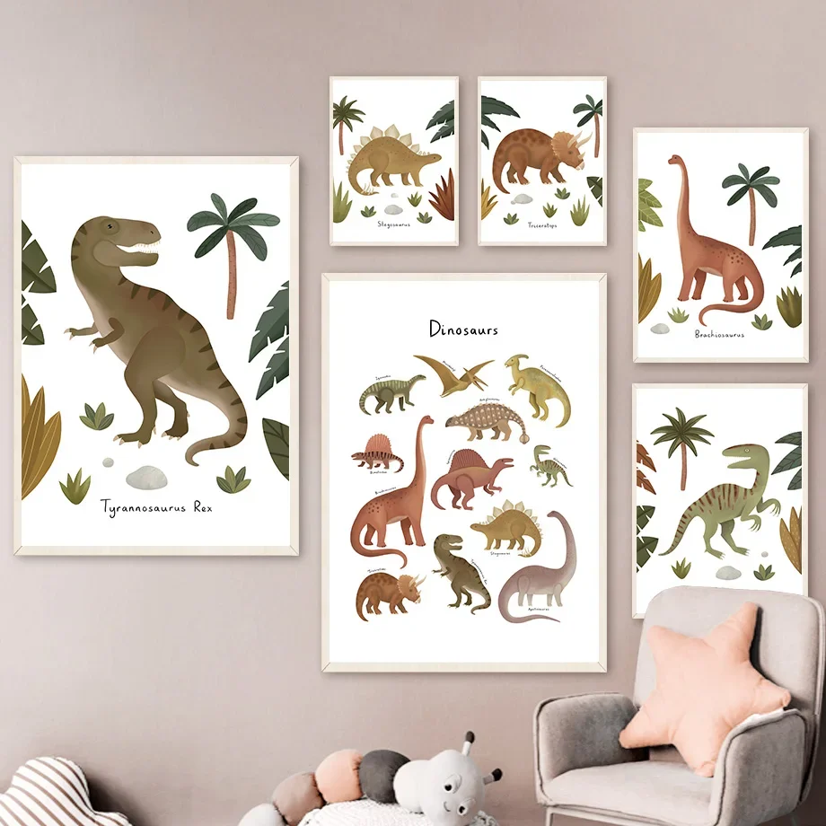 Baby Nursery Tree - Dinozaur Tyranozaur Rex Triceratops Drzewo Kreskówka