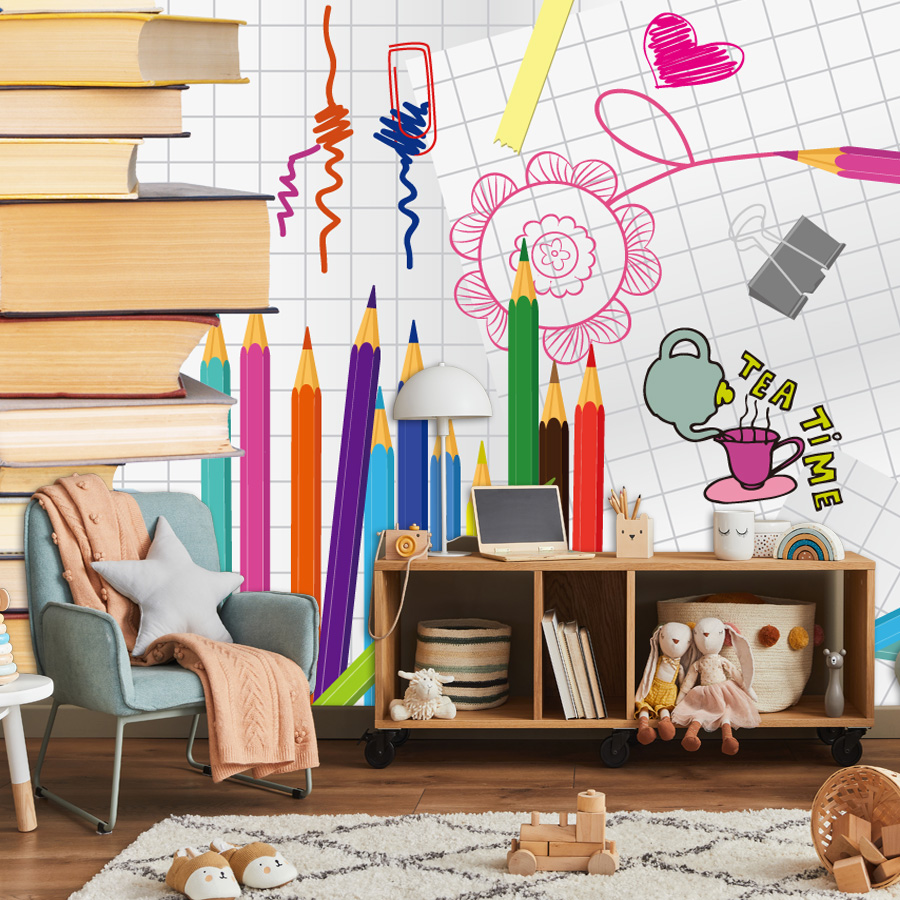 Baby Nursery Mural Wallpaper - Samoprzylepna tapeta do salonu z motywem
