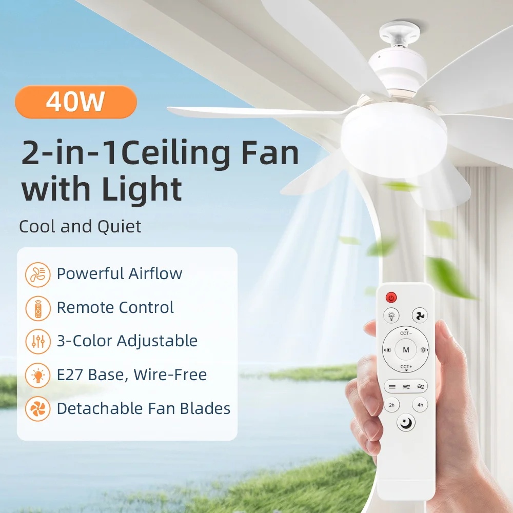Baby Nursery Ceiling Light - Wentylator sufitowy z oświetleniem do pokoju