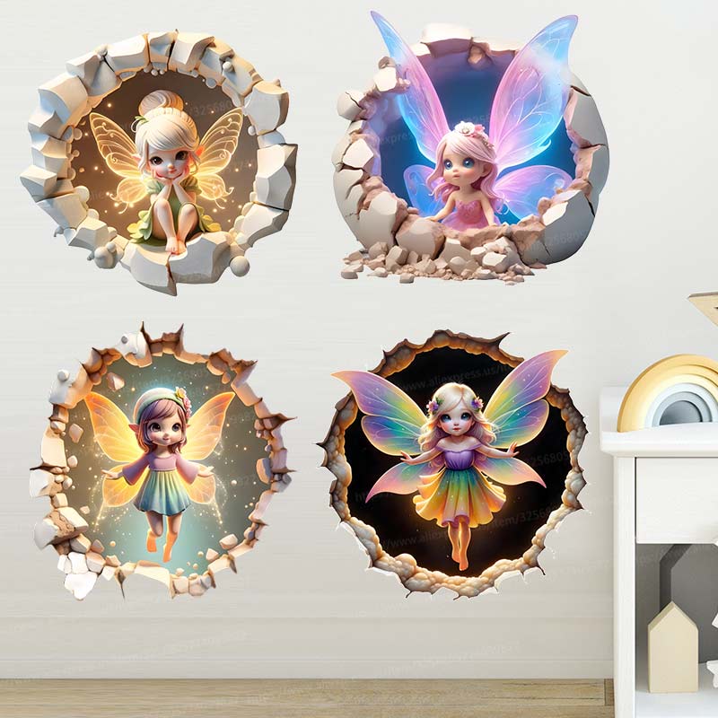 Baby Nursery Mural Wallpaper - Wróżka Motyl Naklejka Ścienna Dekoracja Pokoju