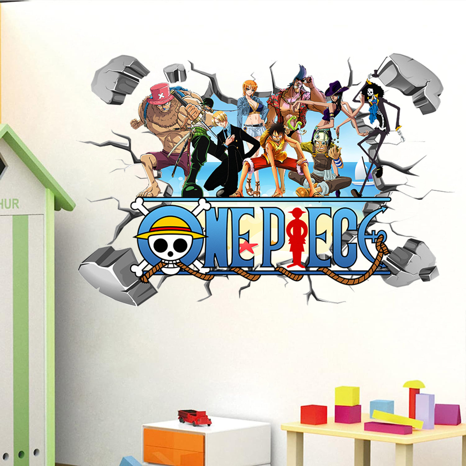 Wall Decal Nursery - Naklejki ścienne 3D z Luffy z