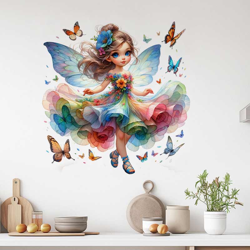Baby Nursery Mural Wallpaper - Naklejki Ścienne Wróżki Dekoracja Pokoju Dziecięcego