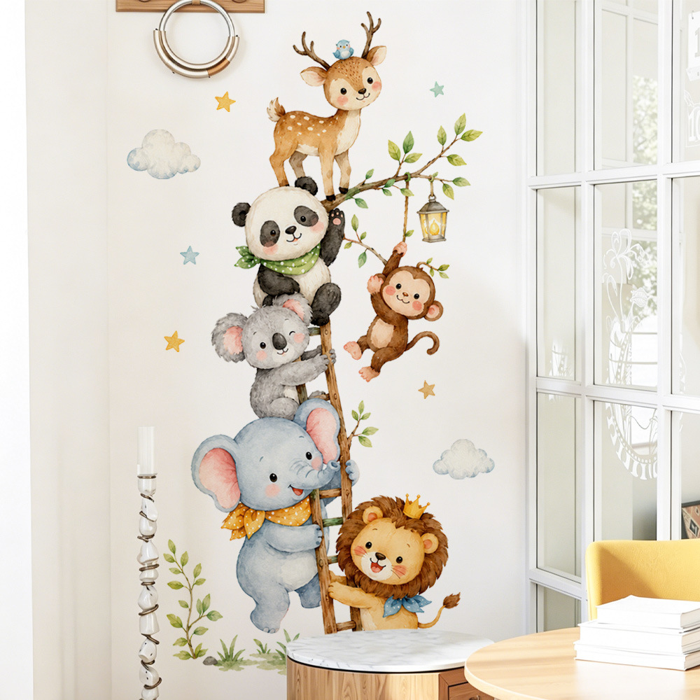 Baby Nursery Wallpaper Girl - Urocze naklejki ścienne z motywem zwierząt