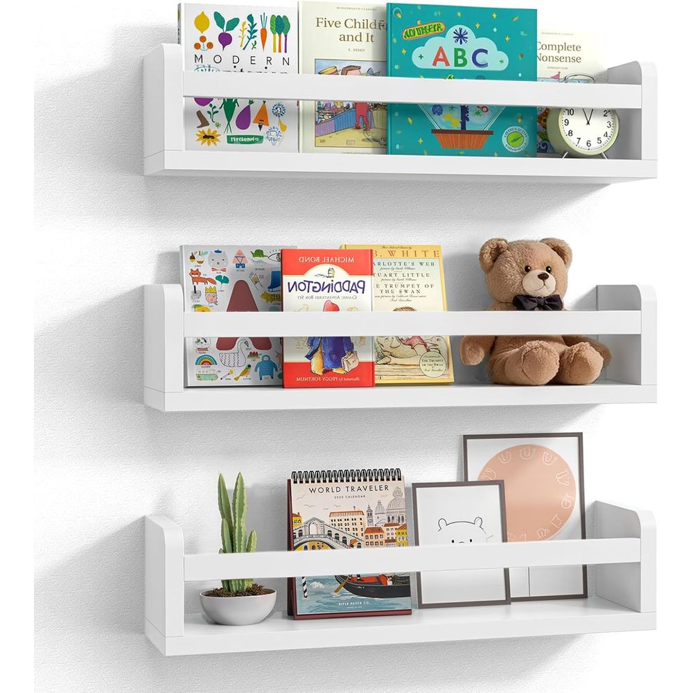 Biały drewniany zestaw regałów – Baby Nursery Bookshelf recenzja i cena