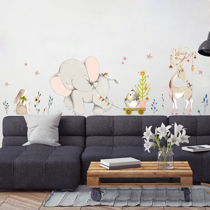 Naklejki ścienne Szczęśliwy Sł – Baby Nursery Mural Wallpaper recenzja i cena