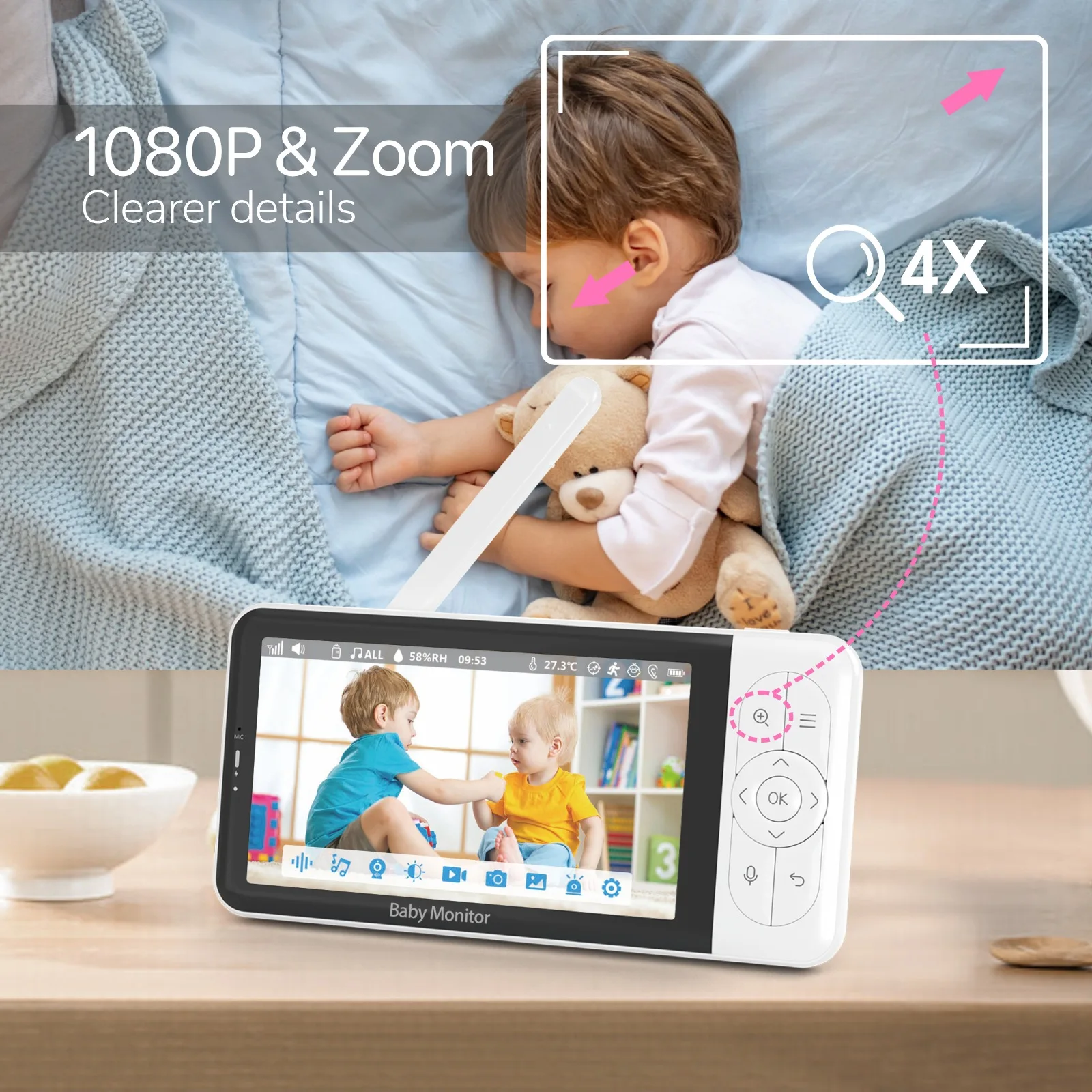 5-calowy monitor wideo dla dzi – Baby Monitor Split Screen recenzja i cena