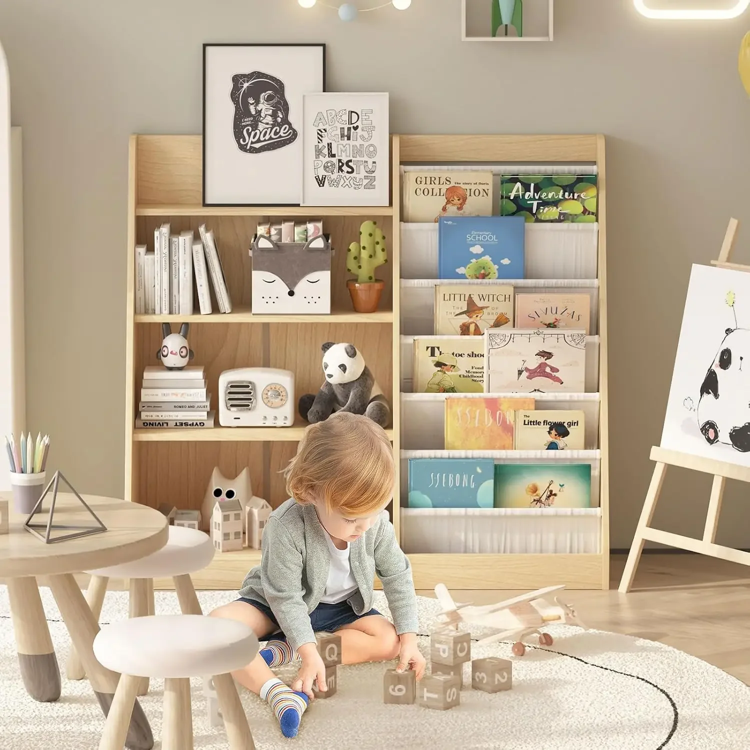 4-poziomowy regał na książki d – Baby Nursery Bookshelf recenzja i cena
