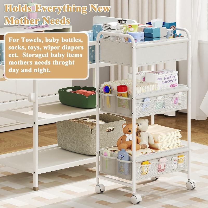 3-poziomowy wózek na pieluchy  – Baby Nursery Cart recenzja i cena