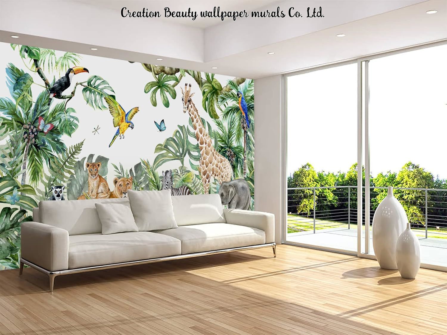 Tapeta Akwarelowe Zwierzęta z  – Baby Nursery Mural Wallpaper recenzja i cena