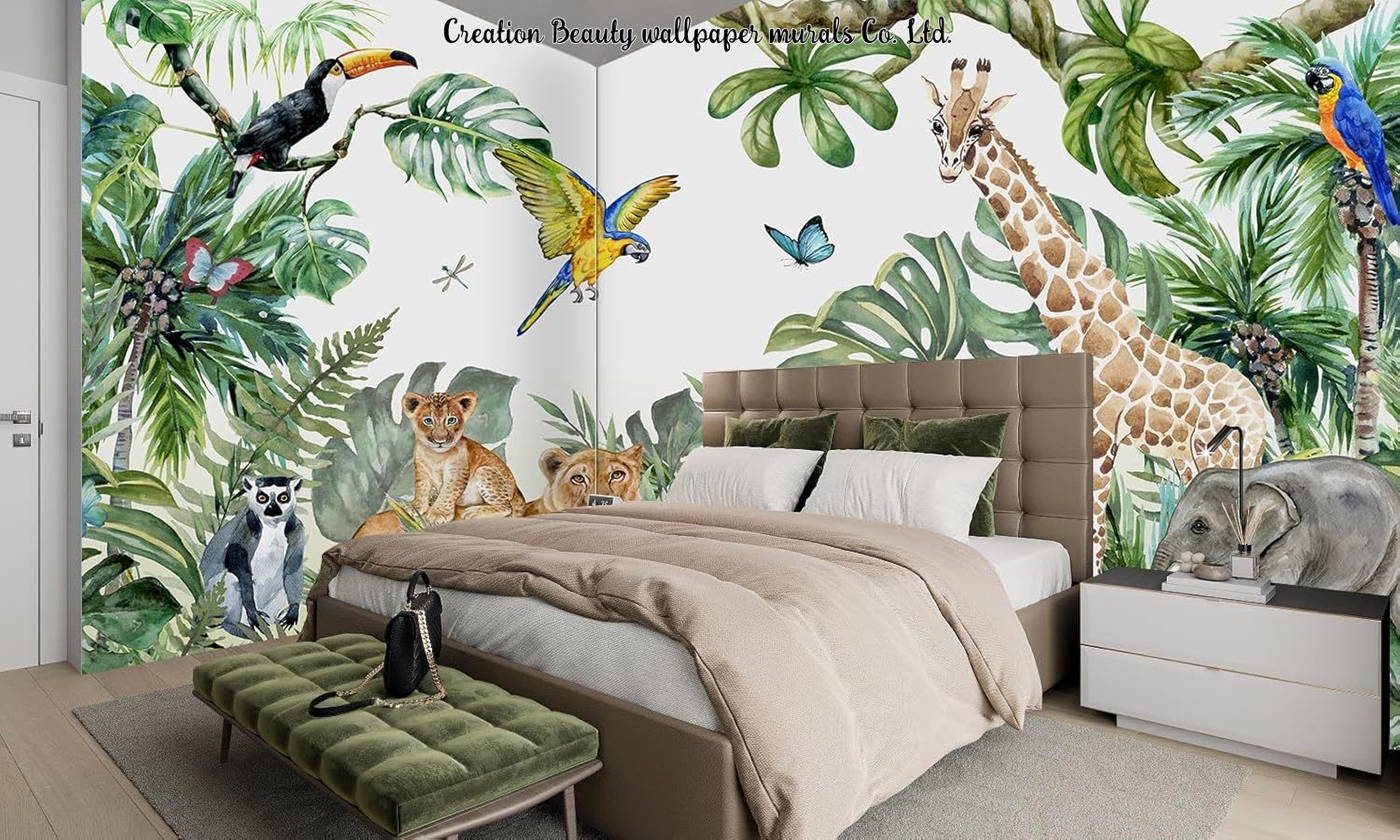 Tapeta Akwarelowe Zwierzęta z  – Baby Nursery Mural Wallpaper recenzja i cena