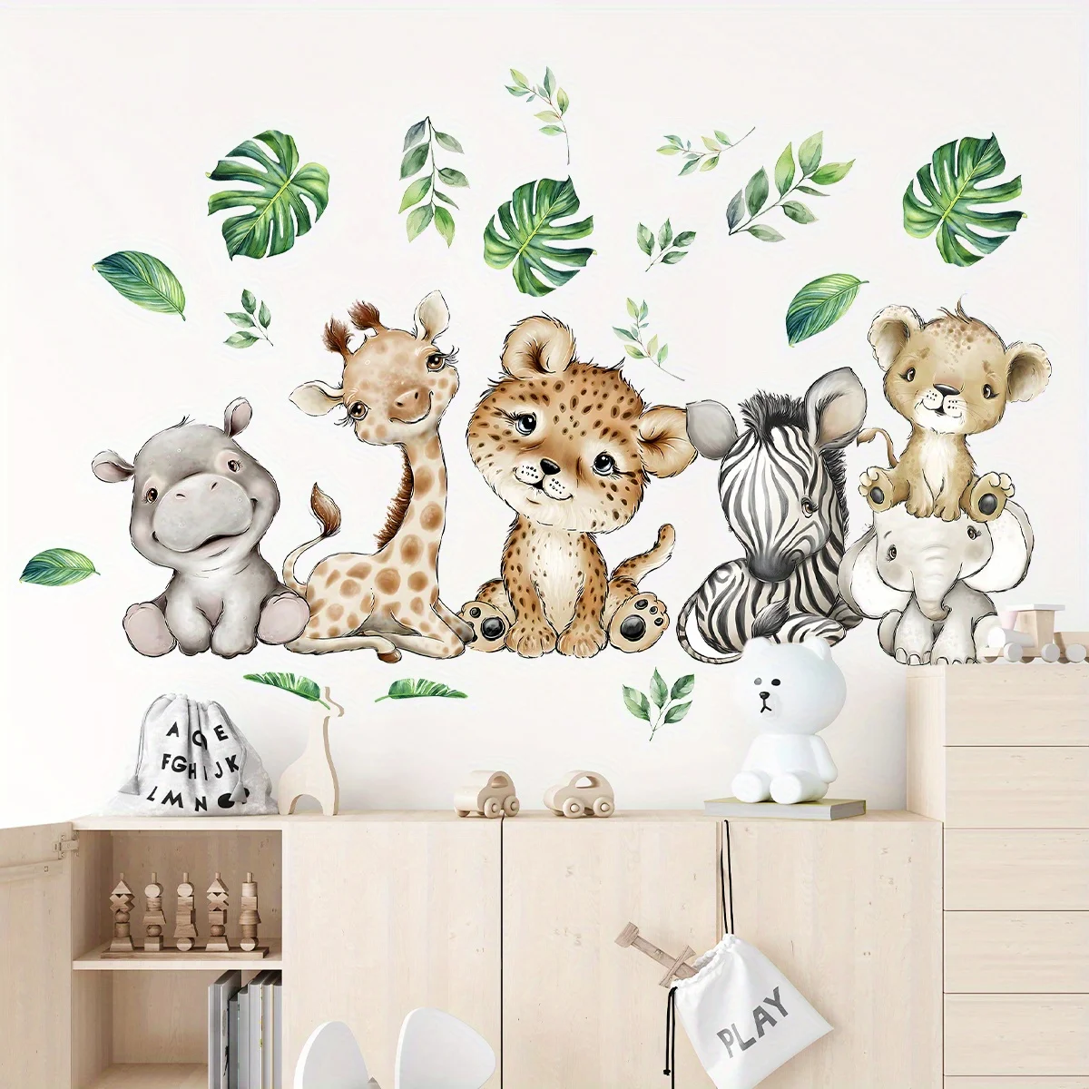 1PC Cartoon Cute Hippo Tiger E – Wall Decal Nursery recenzja i cena