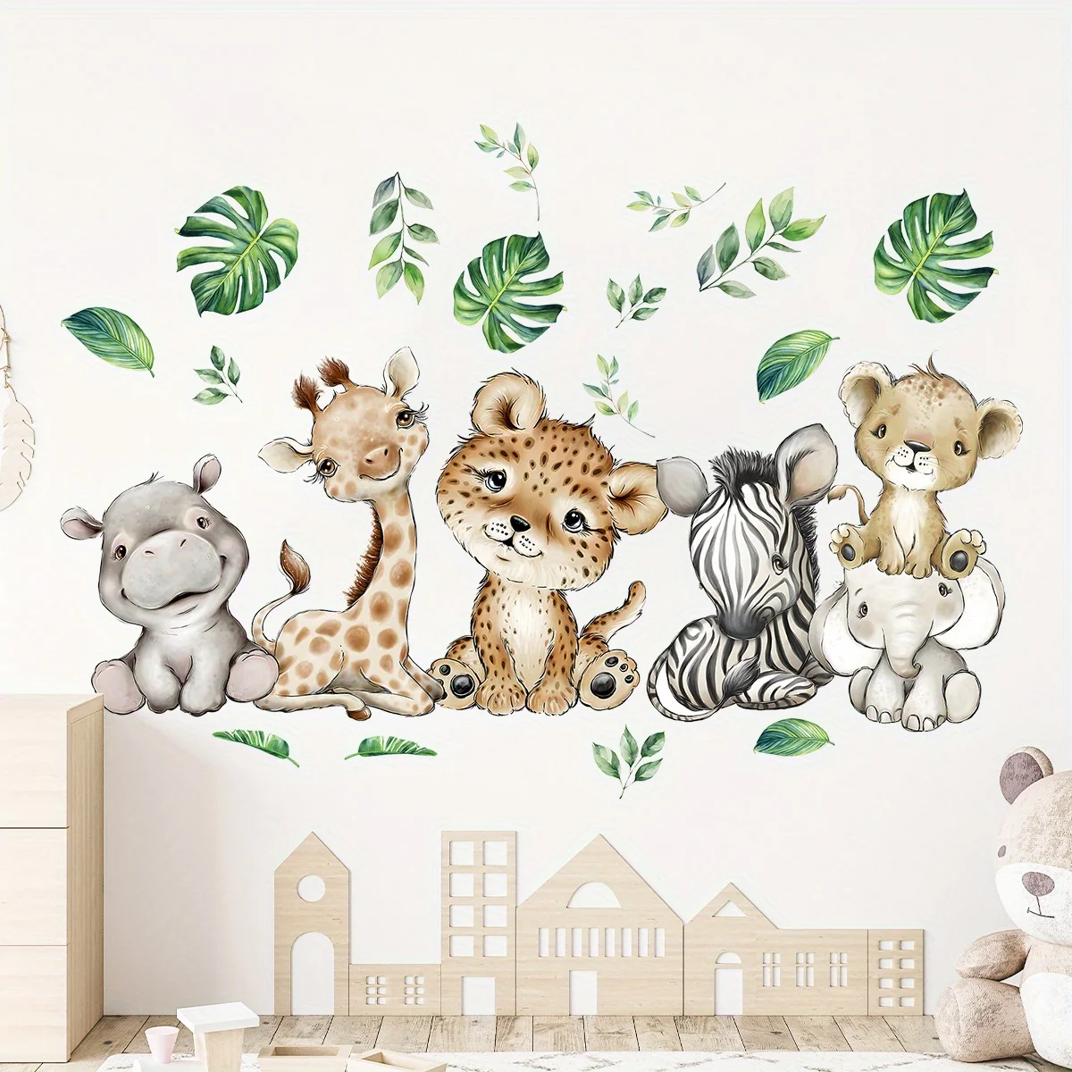 1PC Cartoon Cute Hippo Tiger E – Wall Decal Nursery recenzja i cena