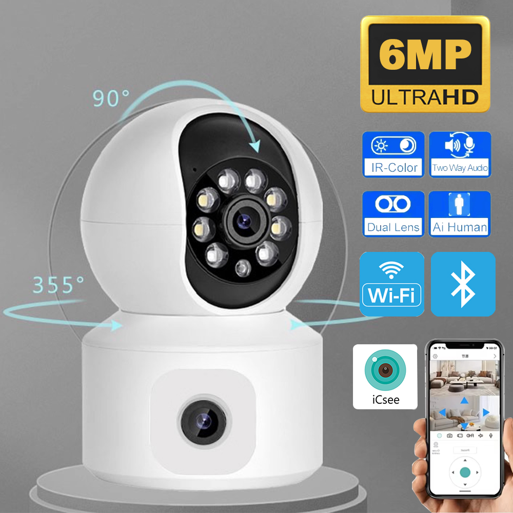 Kamera IP WiFi ICSEE 6MP z pod – Baby Monitor Split Screen recenzja i cena
