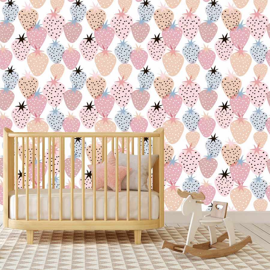 12+ Urocza tapeta z truskawkow – Baby Nursery Mural Wallpaper recenzja i cena