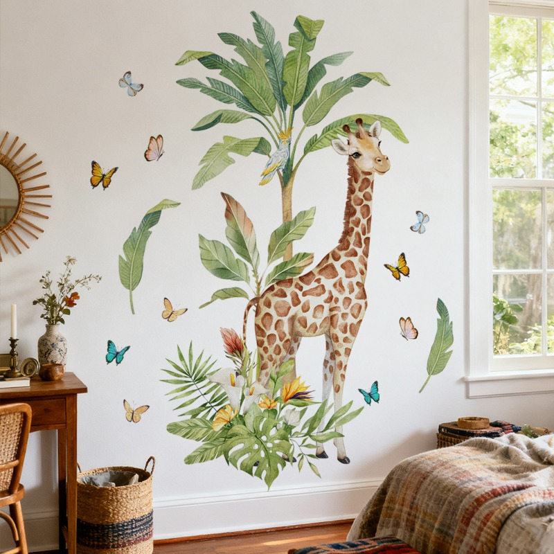 Naklejka ścienna z dużą żyrafą – Baby Nursery Mural Wallpaper recenzja i cena