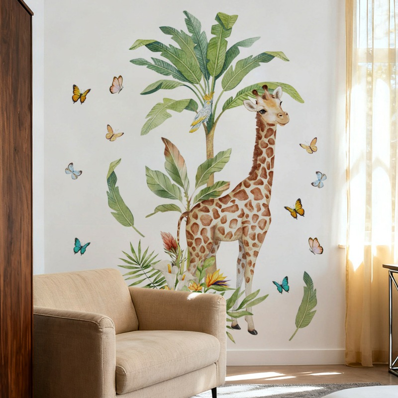 Naklejka ścienna z dużą żyrafą – Baby Nursery Mural Wallpaper recenzja i cena