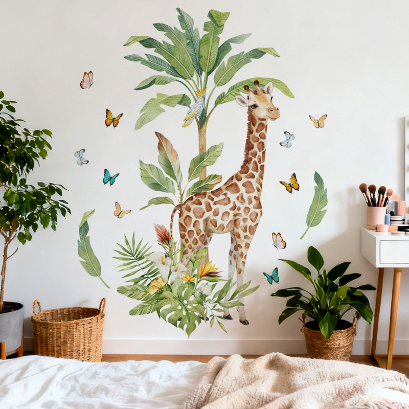 Naklejka ścienna z dużą żyrafą – Baby Nursery Mural Wallpaper recenzja i cena