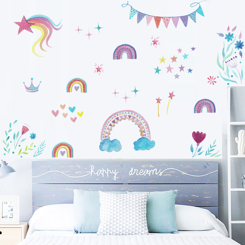 Naklejka ścienna z tęczowymi g – Baby Nursery Mural Wallpaper recenzja i cena