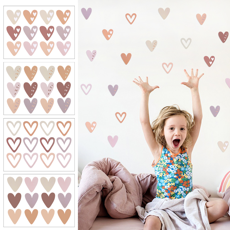 2pcs Lovely Hearts Ins Wall St – Baby Nursery Mural Wallpaper recenzja i cena