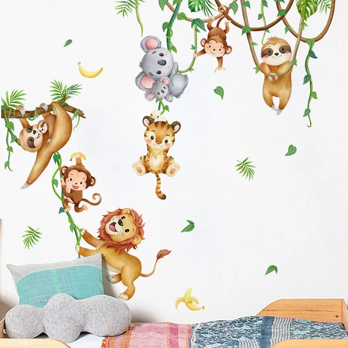 Leśne zwierzę Lew Leniwiec Mał – Baby Nursery Wallpaper Girl recenzja i cena