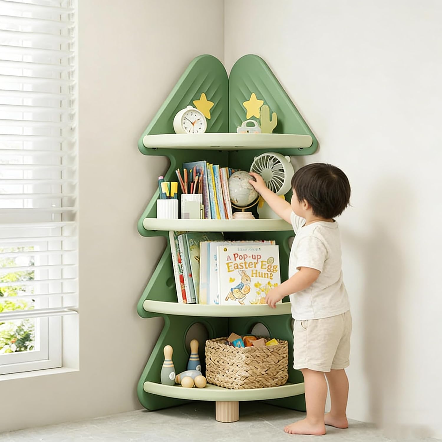 4-poziomowy narożny regał na k – Baby Nursery Tree recenzja i cena