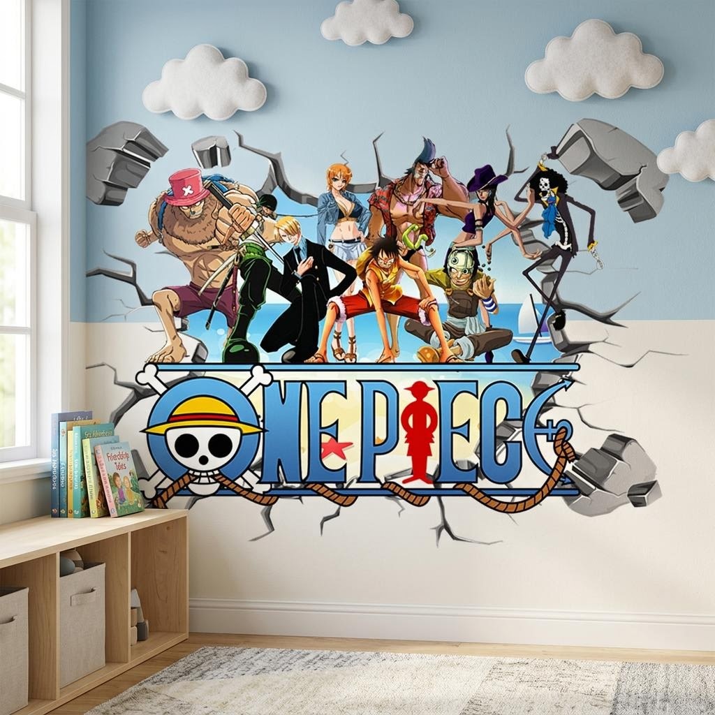 Naklejki ścienne 3D z Luffy z  – Wall Decal Nursery recenzja i cena