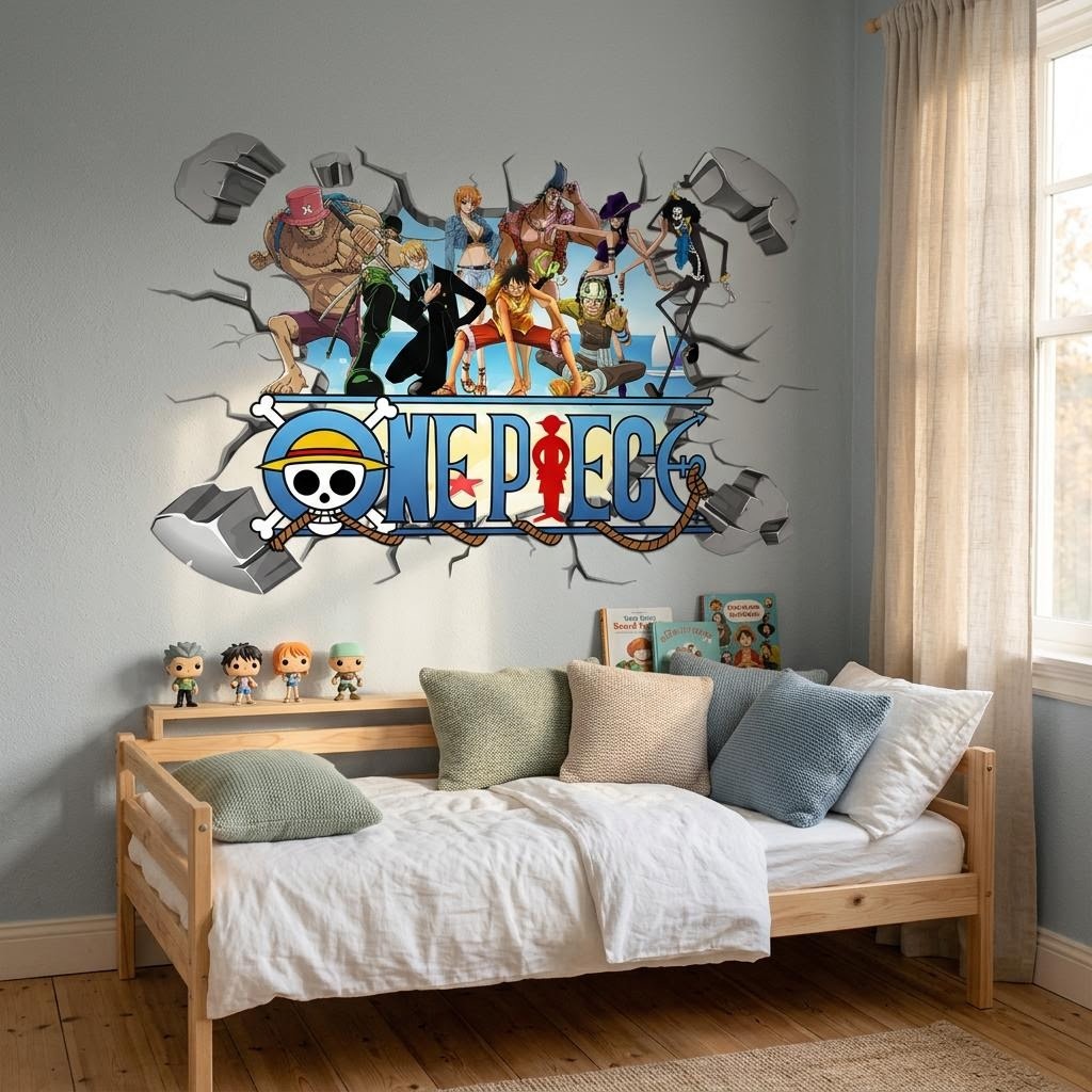 Naklejki ścienne 3D z Luffy z  – Wall Decal Nursery recenzja i cena