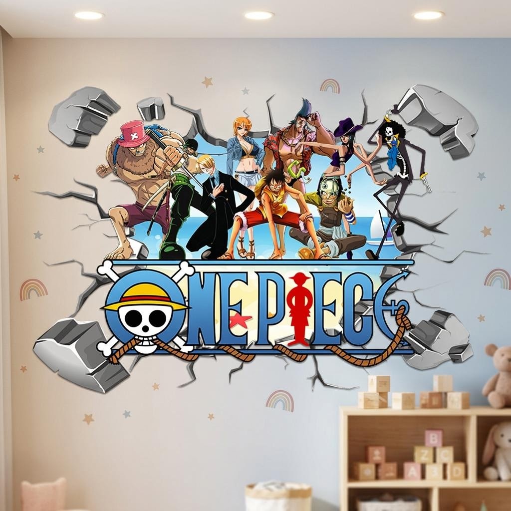 Naklejki ścienne 3D z Luffy z  – Wall Decal Nursery recenzja i cena
