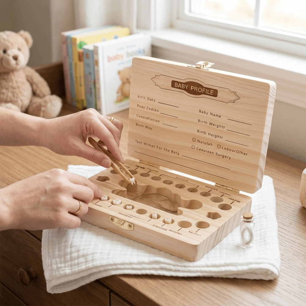 Drewniane pudełko na zęby mlec – Baby Keepsake Box recenzja i cena