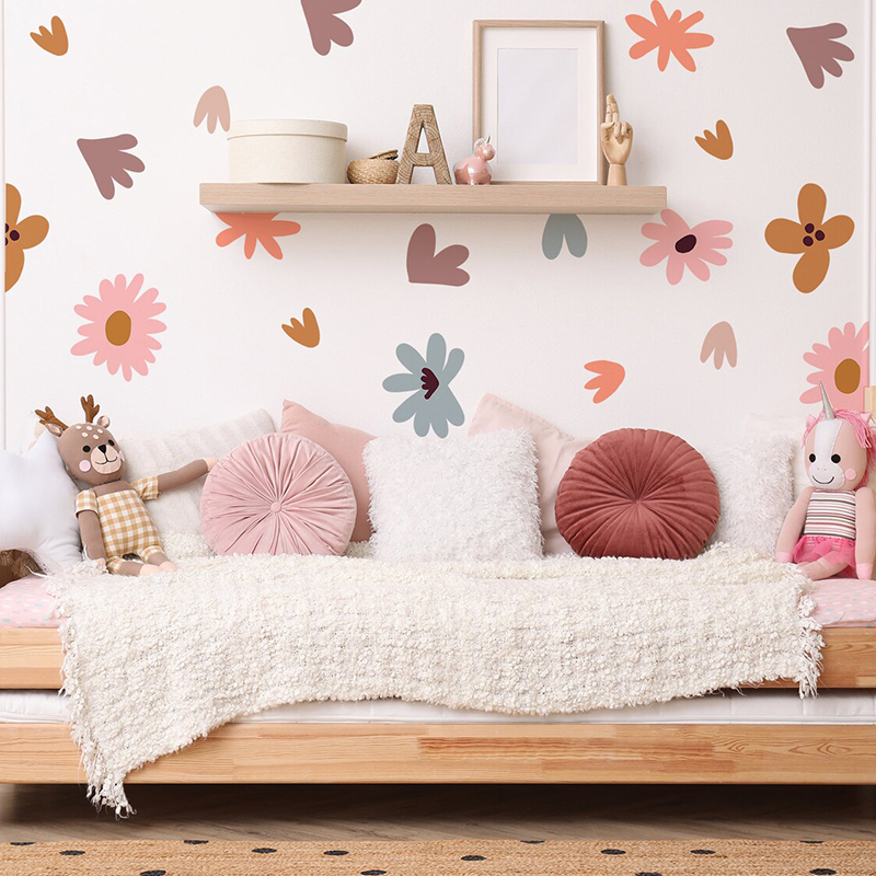 DIY wielobarwne kwiaty naklejk – Baby Nursery Wallpaper Girl recenzja i cena