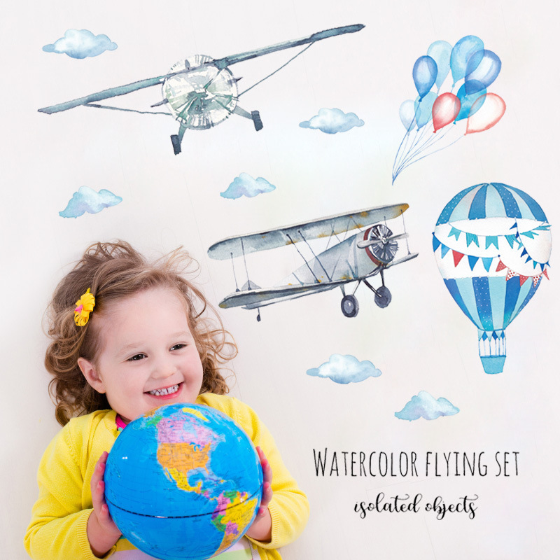 Naklejka ścienna akwarelowa sa – Baby Nursery Mural Wallpaper recenzja i cena